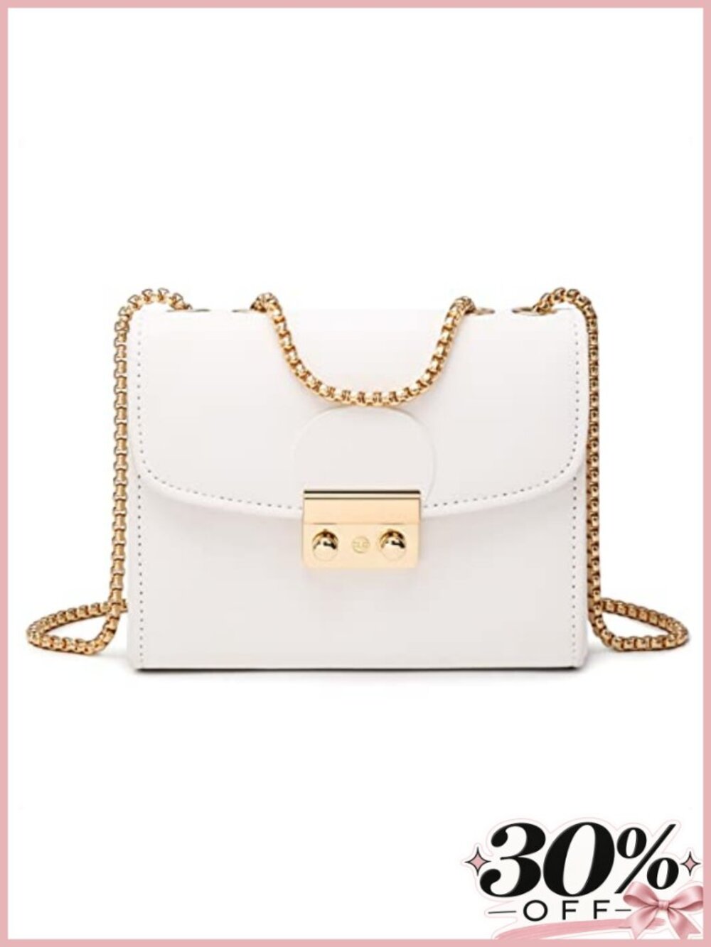 Small Crossbody Evening Clutch Purse Vegan Leather Saffiano Chain Strap Push